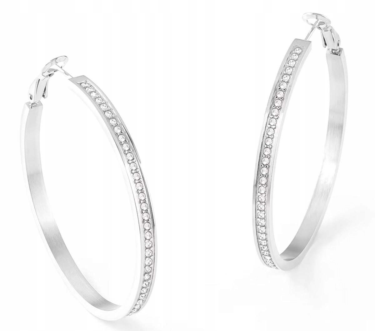 Velké Kulaté Stříbrné Ocelové Náušnice Guess Color My Day JUBE02247JWRHT/U