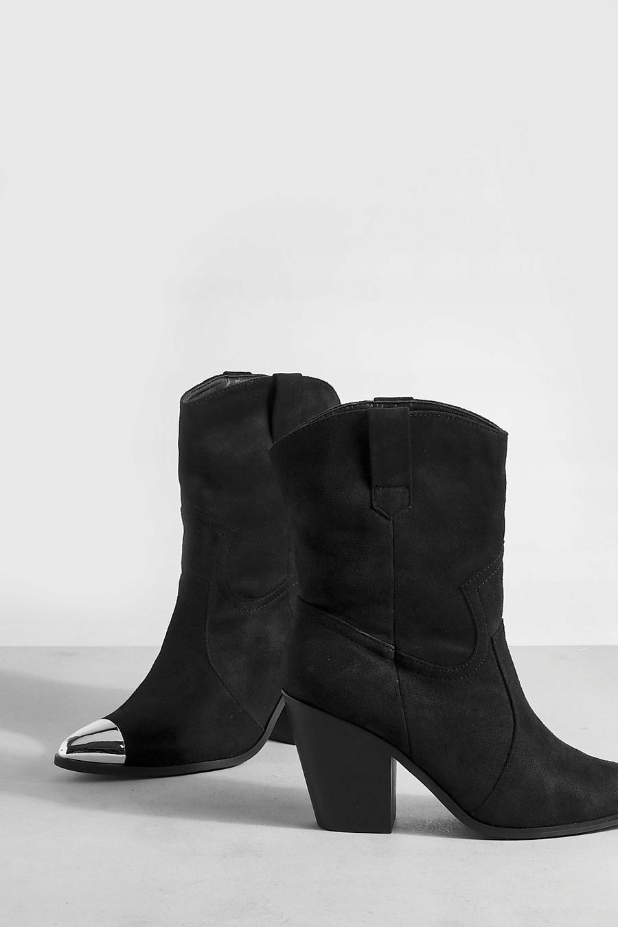 BOOHOO CZARNE BOTKI KOWBOJKI EKOSKÓRA HP8 NG6__39 Rozmiar 39