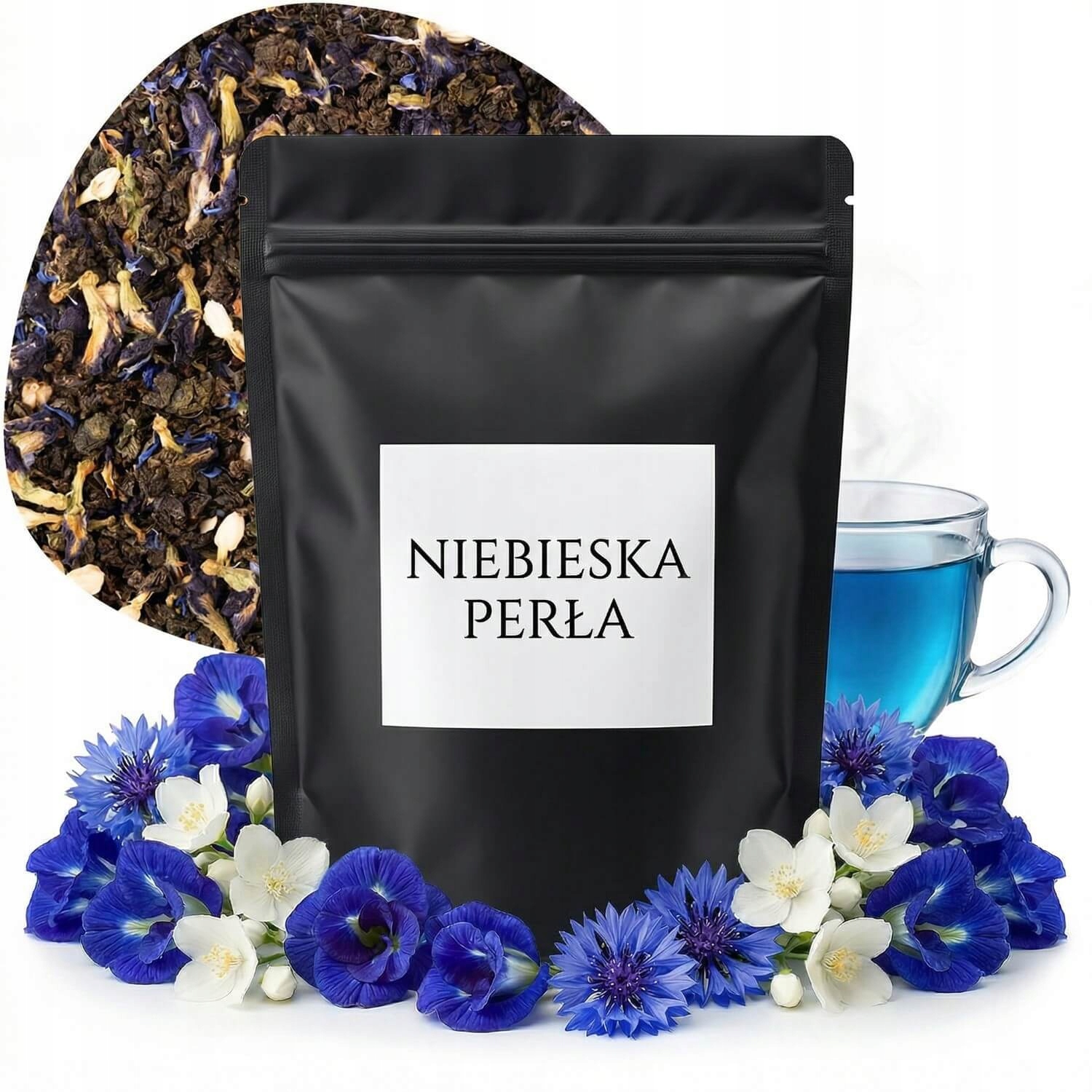 Herbata Oolong NIEBIESKA PERŁA 50 g KLITORIA TERNATEŃSKA JAŚMIN BŁAWATEK
