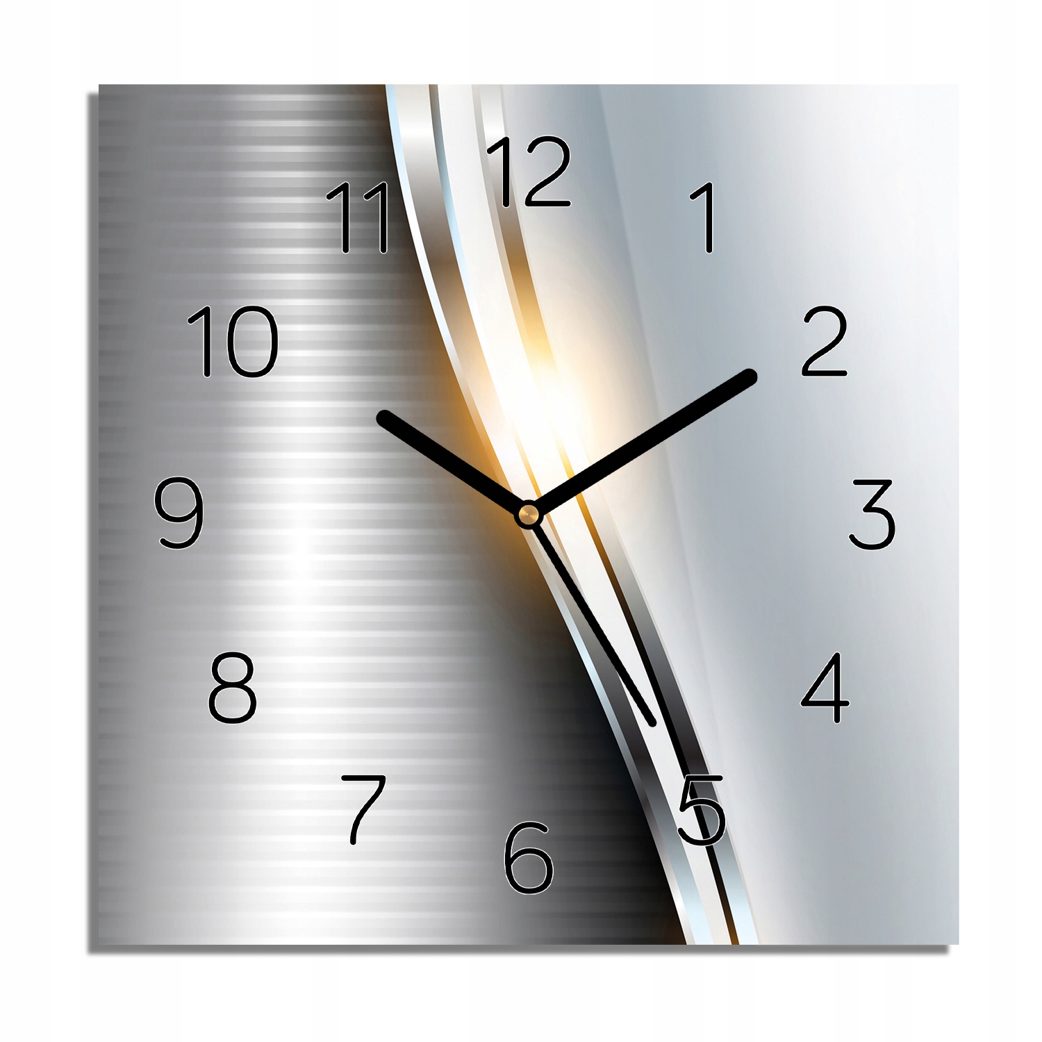 

chrom odblask metal foto-zegar na ścianę 30x30