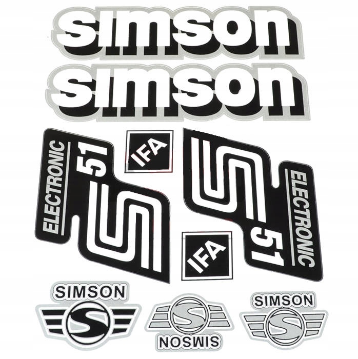 

Naklejki Simson S51 electronic srebrne v2