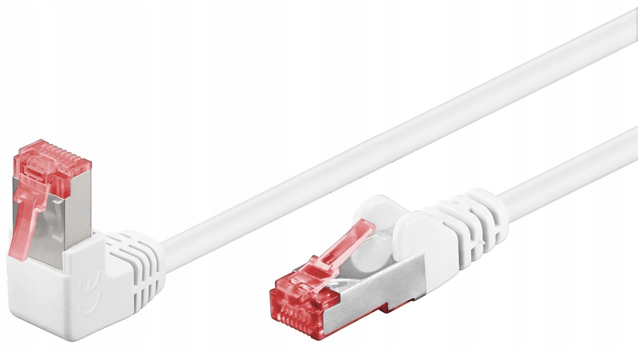 

Patchcord S/ftp Kat. 6 Prosty/Kątowy 90° Biały 1m
