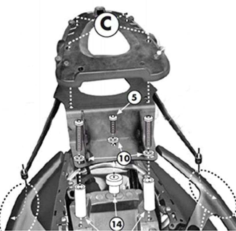 Kappa Rám Centrálneho Kufra Yamaha T-max 500 (08-11), T-max 530 (12-15)