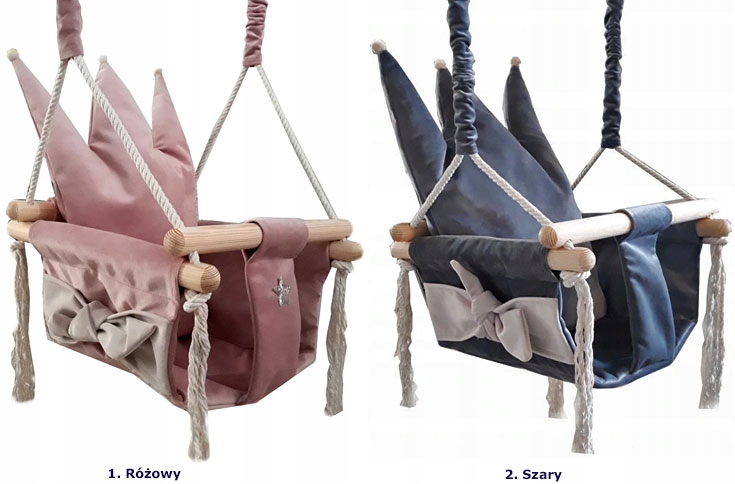 HUŚTAWKA DLA DZIECKA DZIEWCZYNKI = RÓŻOWA Z KORONĄ Bohater / Bajka brak