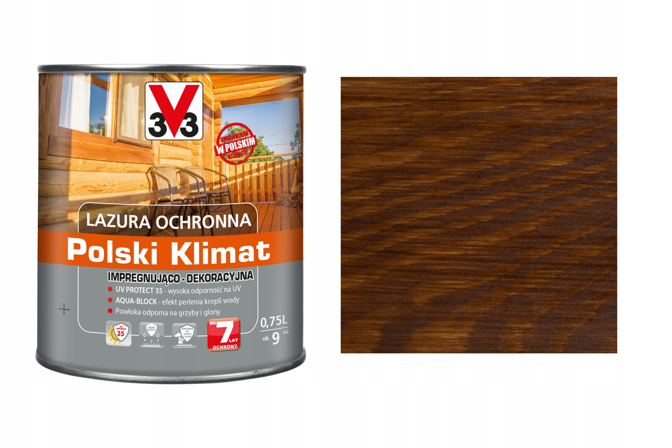 

Lazura V33 Polski Klimat 7 lat Dąb Złocisty 0,75L