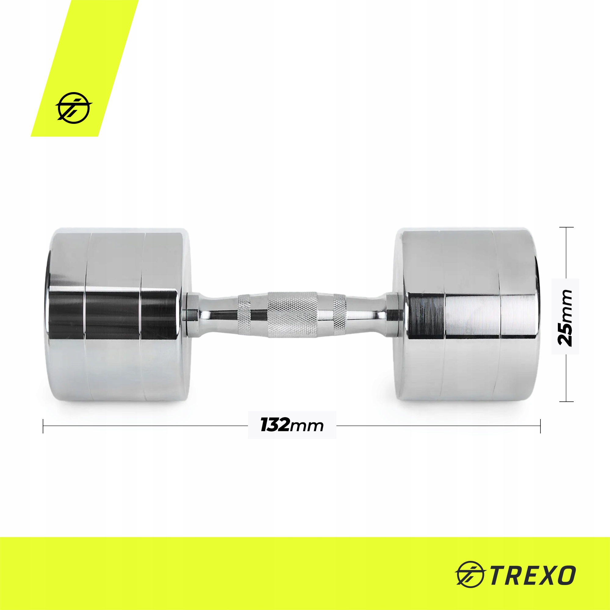 Hantle chromowane TREXO 2x8 kg srebrny 8 kg STALOWE WSZECHSTRONNE KOMAKTOWE EAN (GTIN) 5904823508086