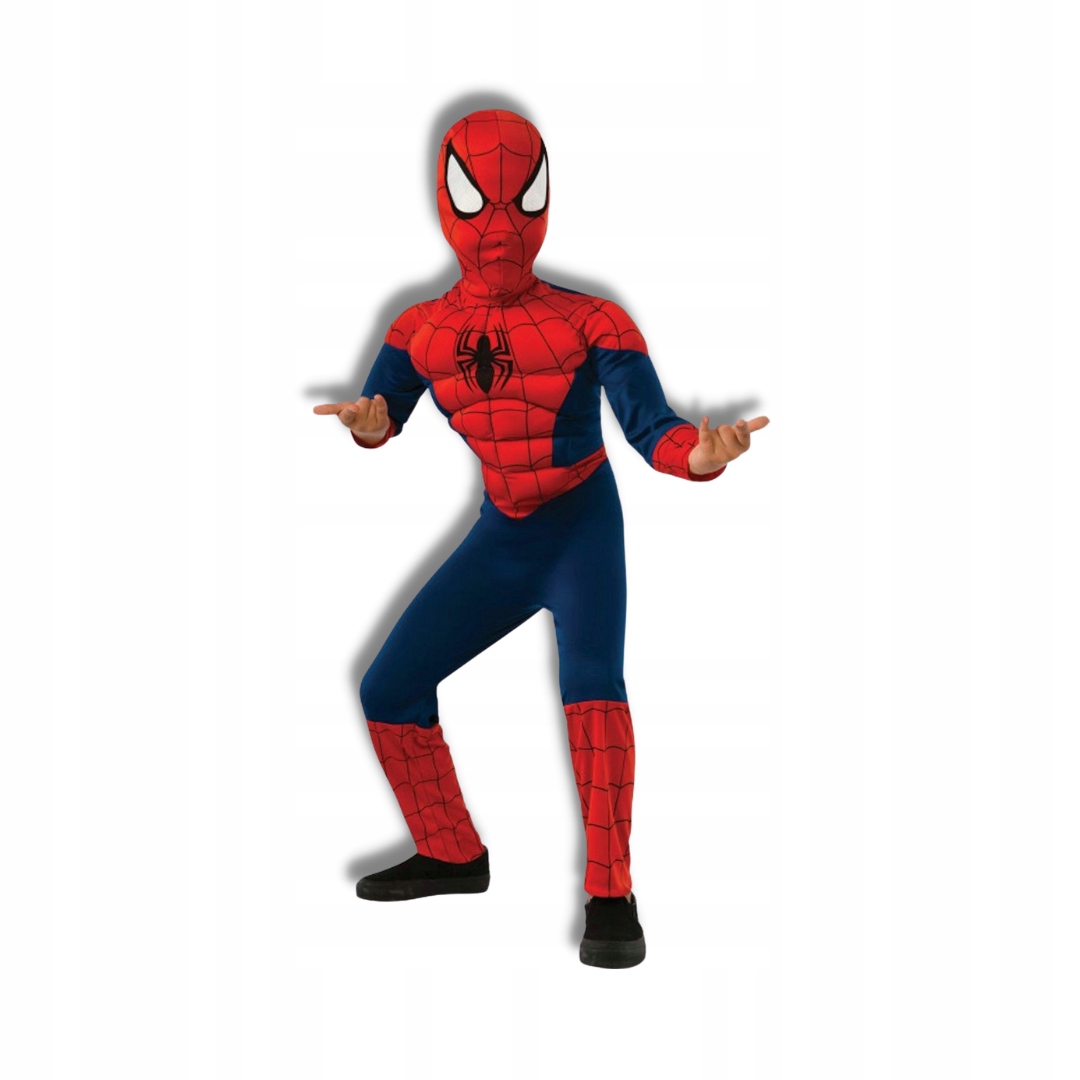 STRÓJ SPIDER-MAN Z MIĘŚNIAMI BAL KARNAWAŁ 98-110 Rozmiar 98-110