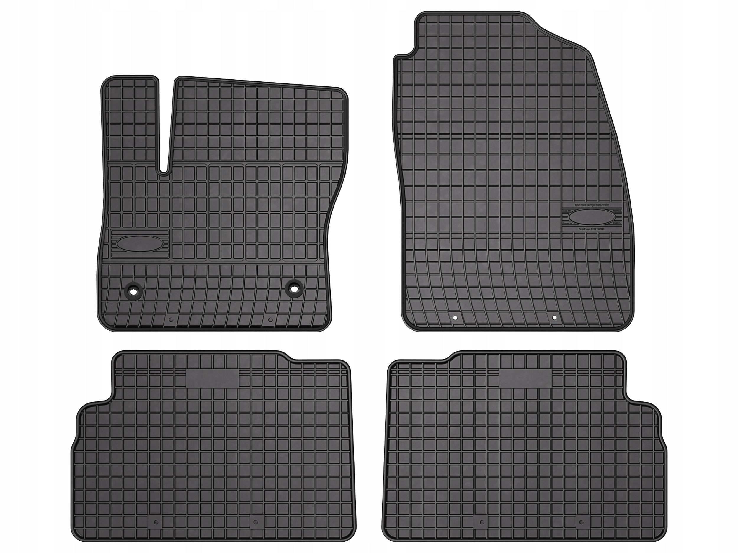Gumové koberce pro Ford C-max MK2 2010-2012, sada 4 ks SolidPRO rant
