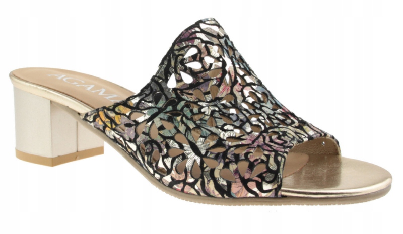 KLAPKI AGAMA 2020 AŻUROWE SKÓRA CZARNE R. 40