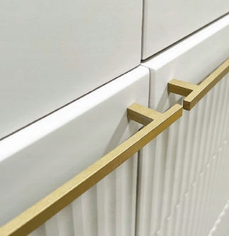 Nowoczesna Witryna Niska Ryflowana 75cm Carpenter Grey KADY FD -2 Kolory Głębokość mebla 38.1 cm