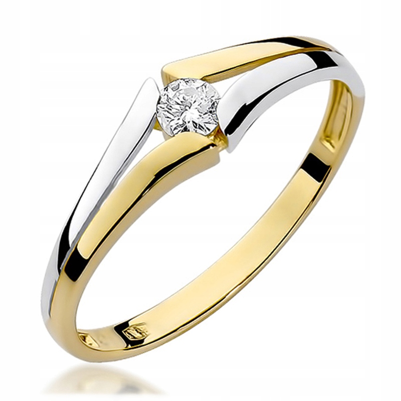 Dvoubarevný Prstýnek s Briliantem 0.08 ct pr.585