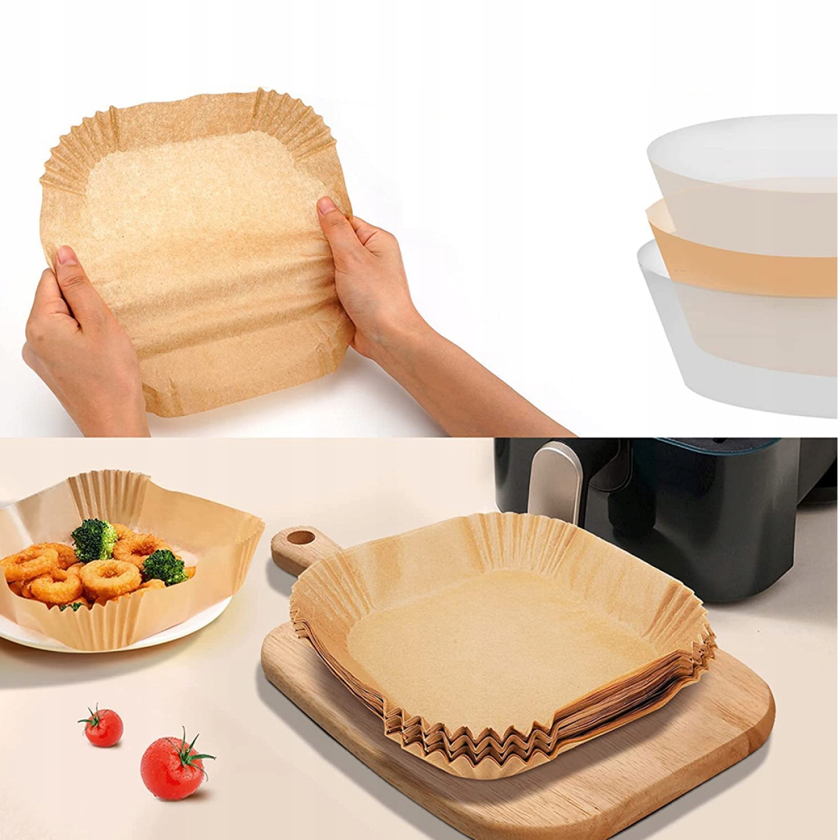 PAPIER DO PIECZENIA 100SZT DO FRYTOWNICY NATURALNY Stan opakowania oryginalne