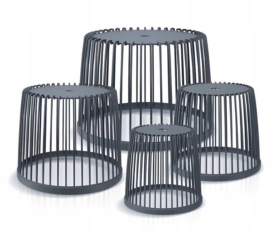 ZESTAW KOSZYKÓW DRUCIANYCH CLUBO ANTRACYT 4 ELE. Marka Prosperplast