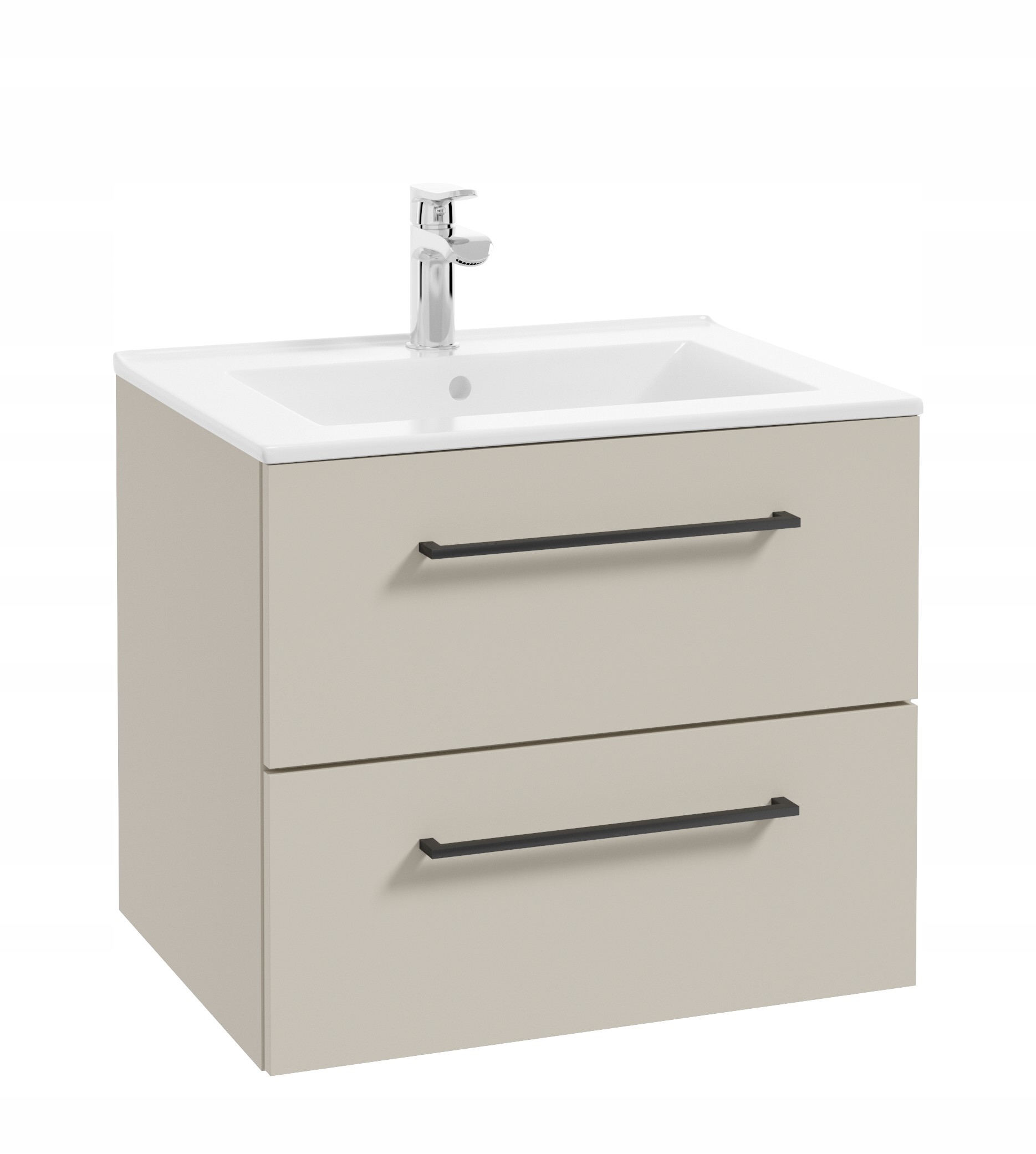 Koupelnová skříňka s umyvadlem závěsná kašmírová 60x50 cm