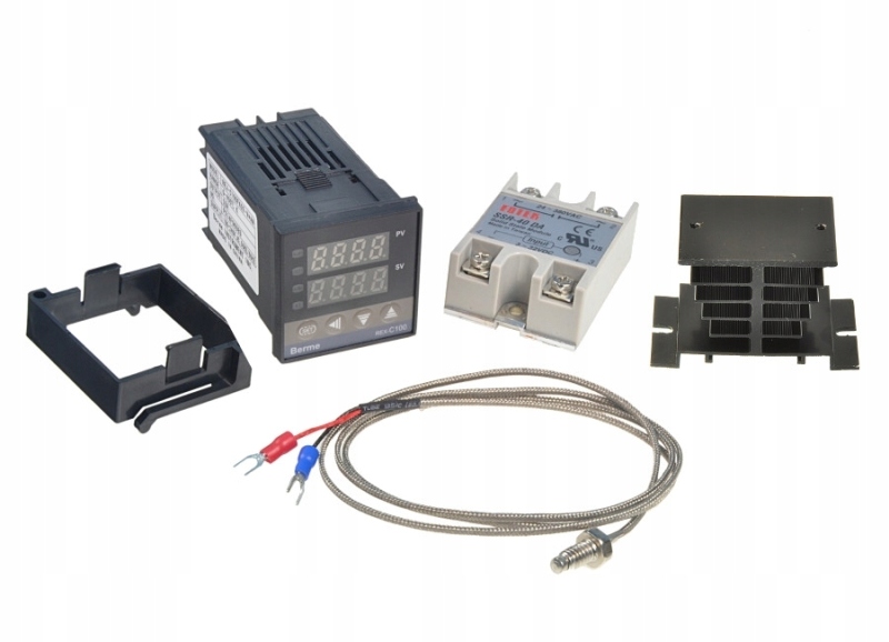Regulátor REX-C100 Pid Ssr 40A termočlánek K chladič 230 V pro ohřívač