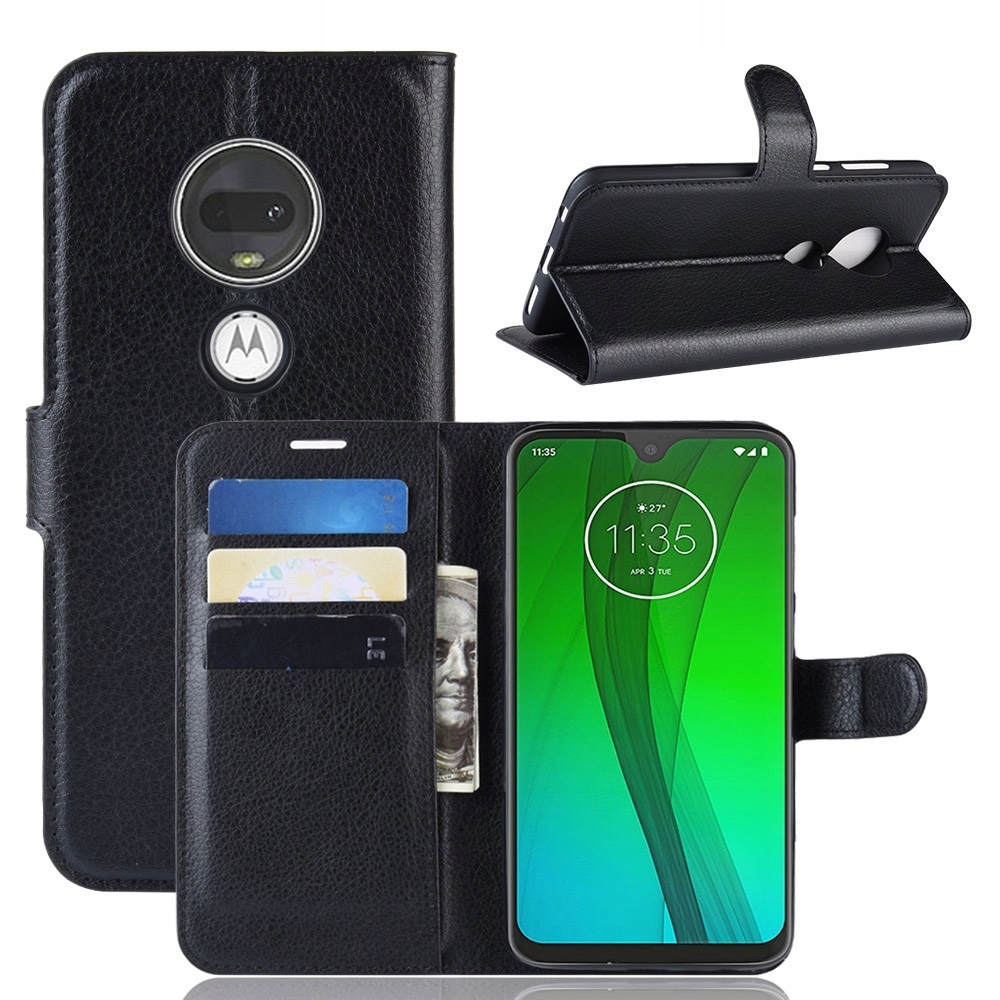 

Etui Portfel Litchi, Pokrowiec Do Moto G7/G7 Plus