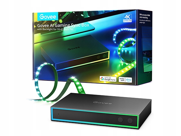 Led Páska Pre Tv Govee Ai Sync Box 55-65 Palcov, Inteligentné Osvetlenie Rgb