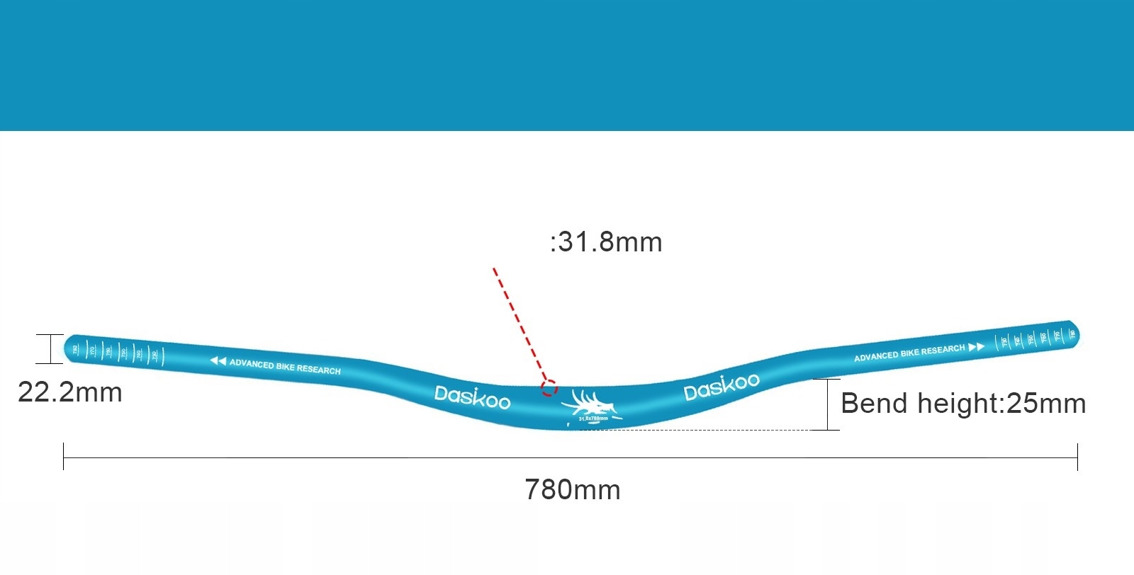 KIEROWNICA ROWEROWA MTB 31.8mmx780mm aluminium Model 26E03000053