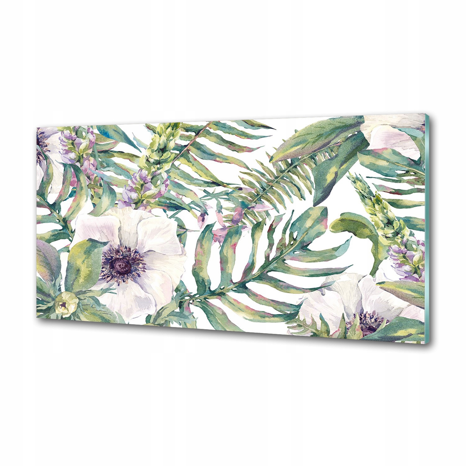 Panel do kuchyne Papraď a kvety 120 x 60 cm Lepidlo