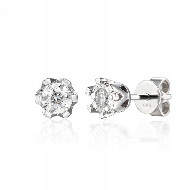 

Kolczyki Brylanty Sztyft Białe Złoto