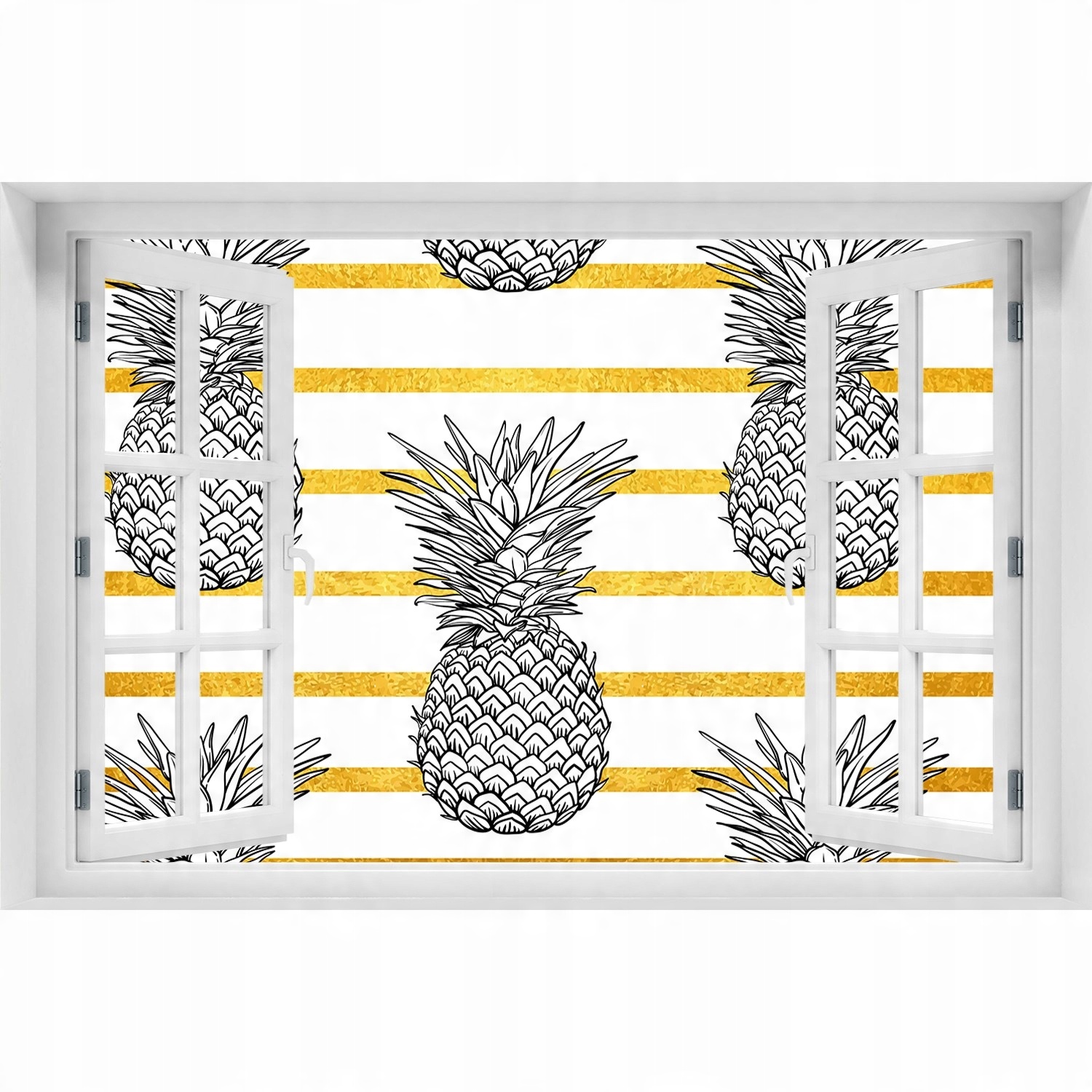 

Samoprzylepna Naklejka ścienna Ananasy paski 90x60