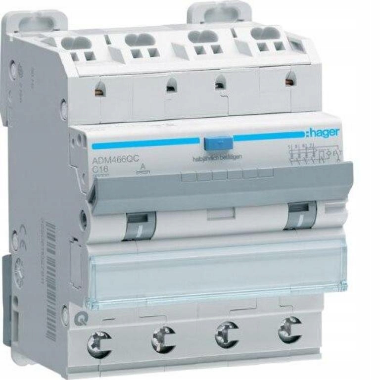 Wyłącznik różnicowoprądowy 4P 6kA C 16A/30mA A Qc/qb ADM466QC