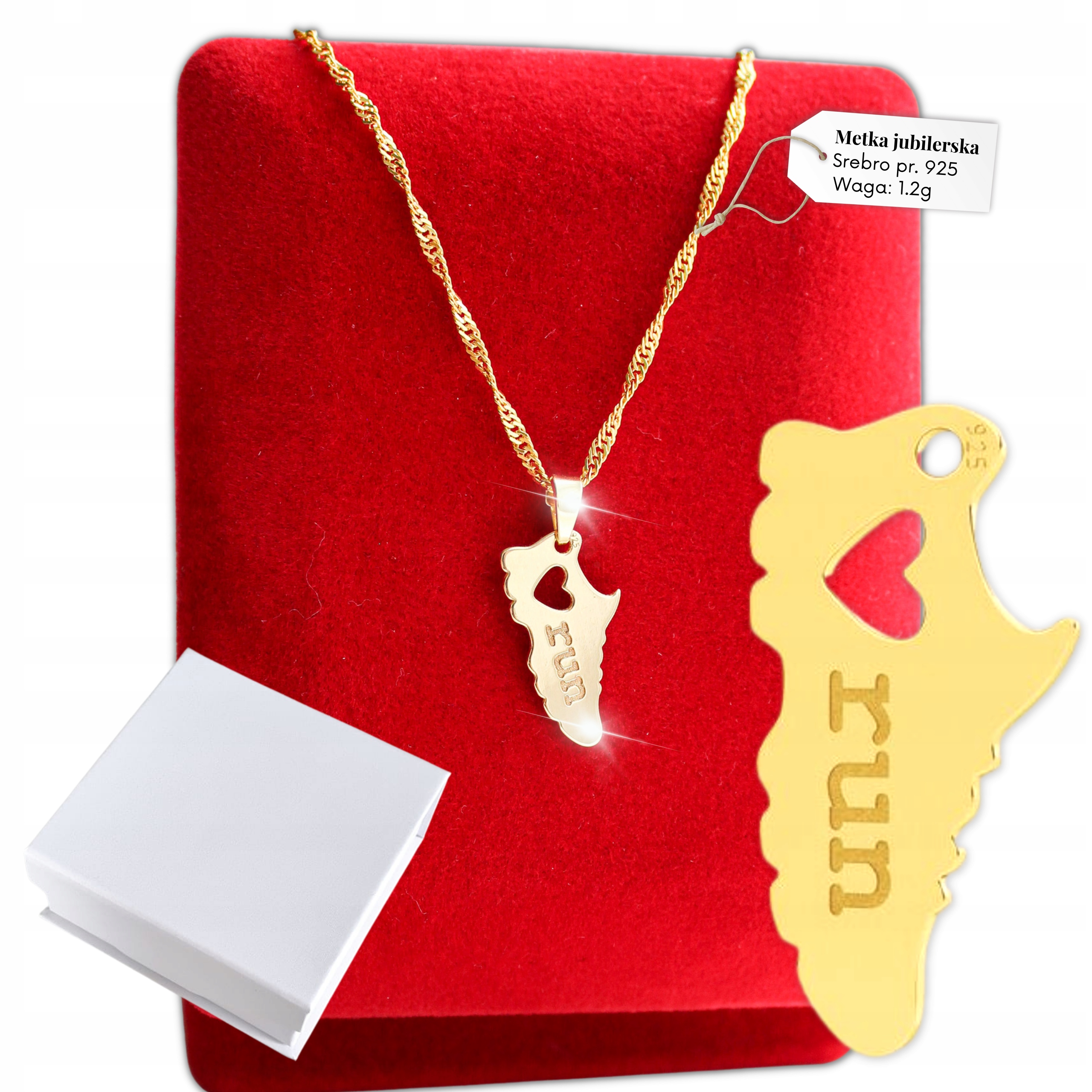 Zlatý náhrdelník pro běžce But Love Run 925