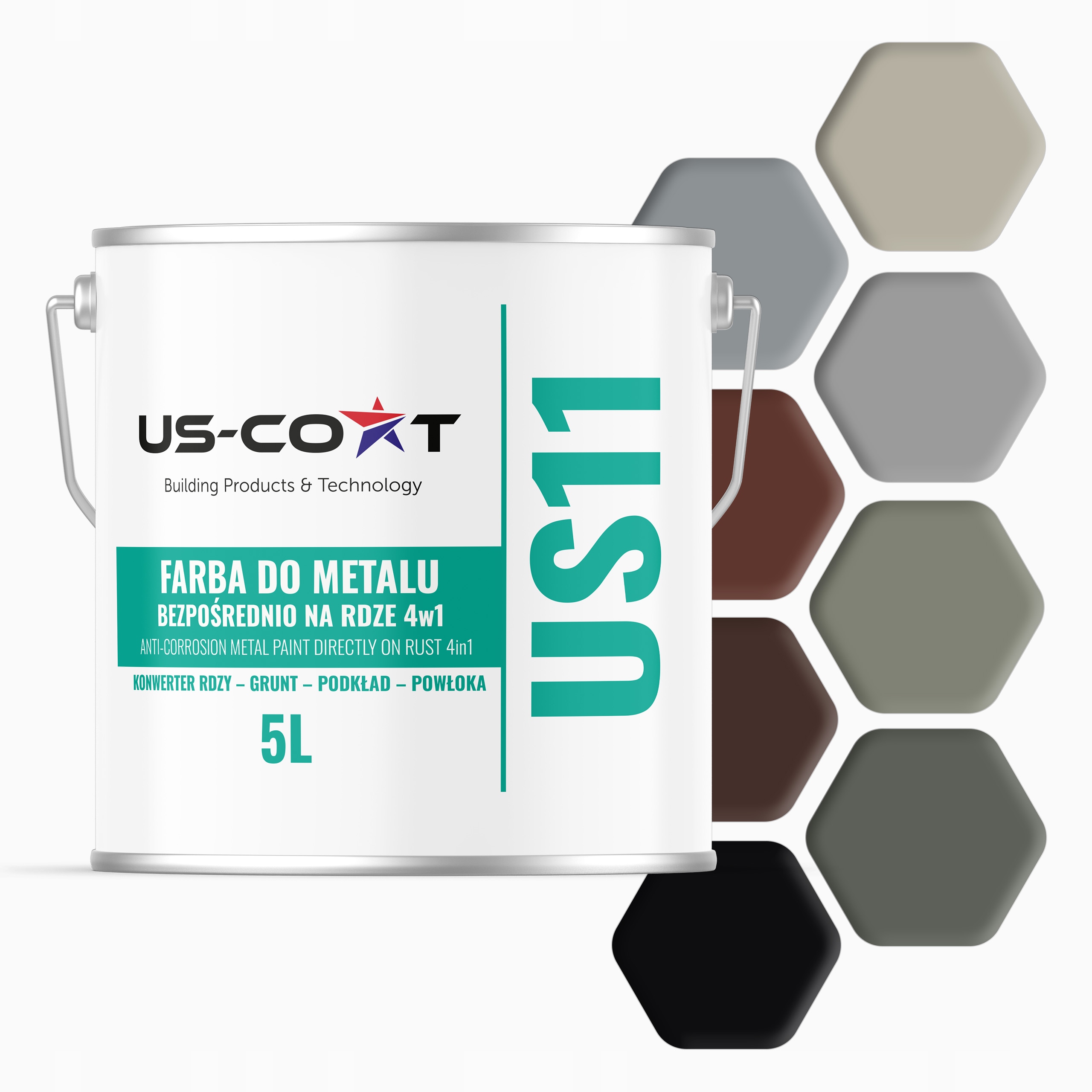 Antikorózna Farba Na Kov Priamo Na Hrdzu Pozinkovaná 4v1 16 Farby 5L