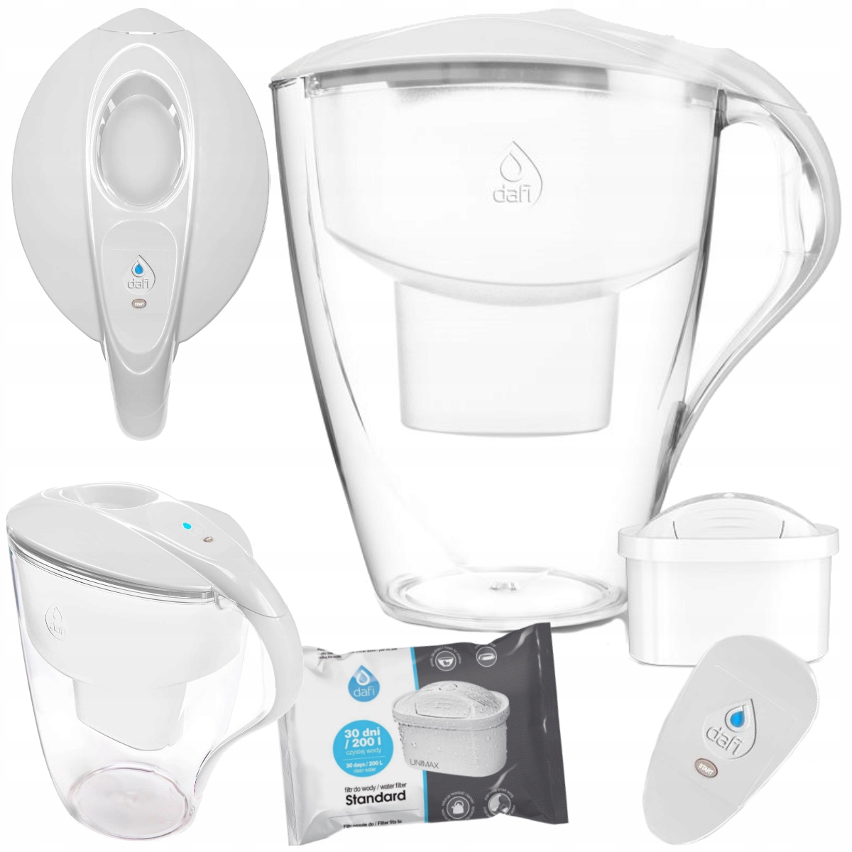Filtrační konvice na vodu filtr Unimax Dafi Omega Led 4 l bílá