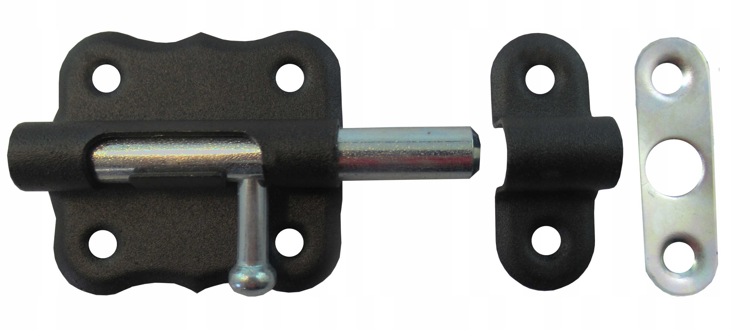 ZASUWKA OKRĄGŁA DO BRAM DRZWI 40 MM CZARNA