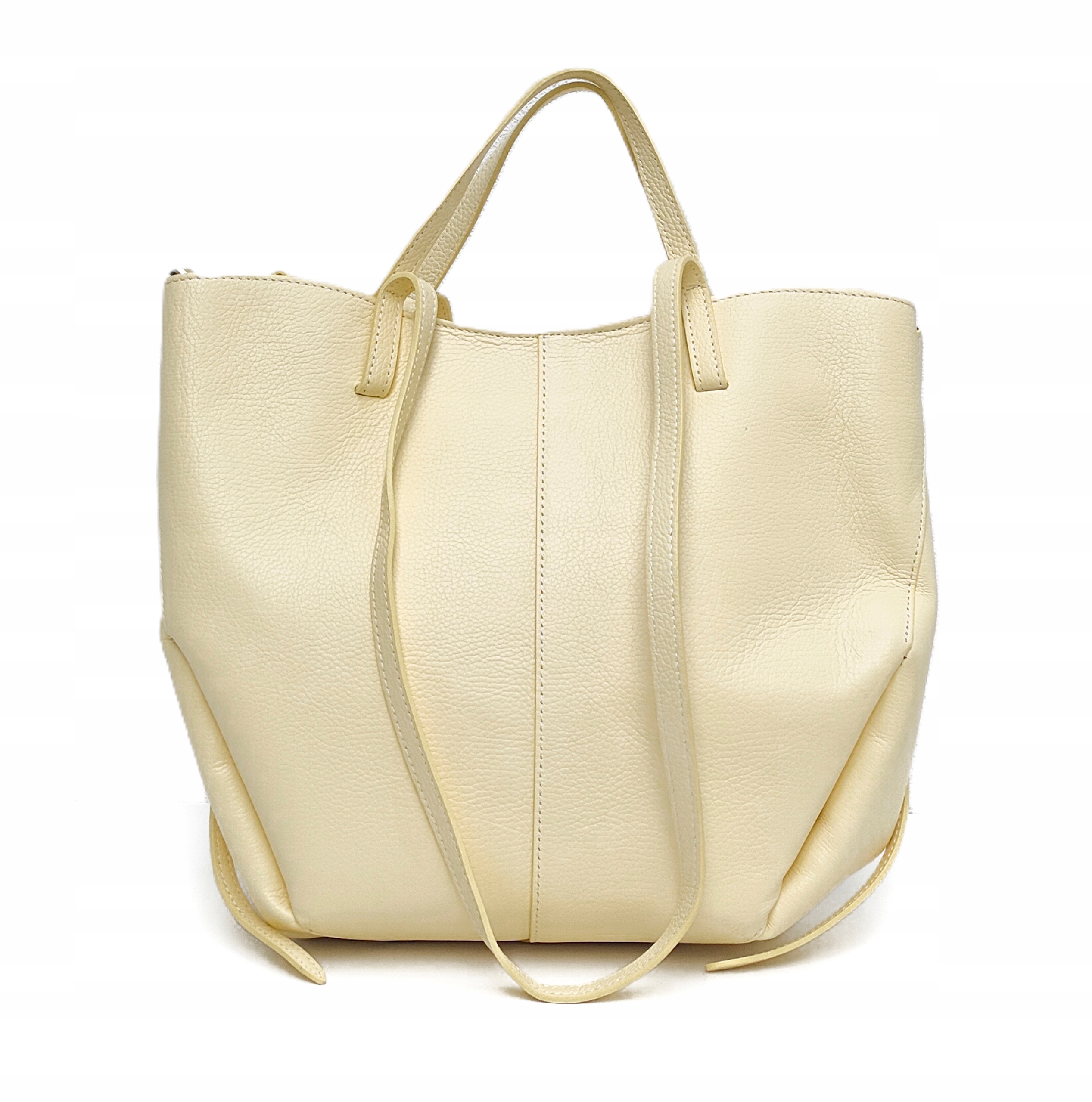 Kabelka shopper, přírodní kůže, žlutá