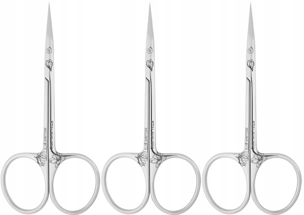 3 kusy Profesionální nůžky na kůži Exclusive Type 1 Magnolie Staleks