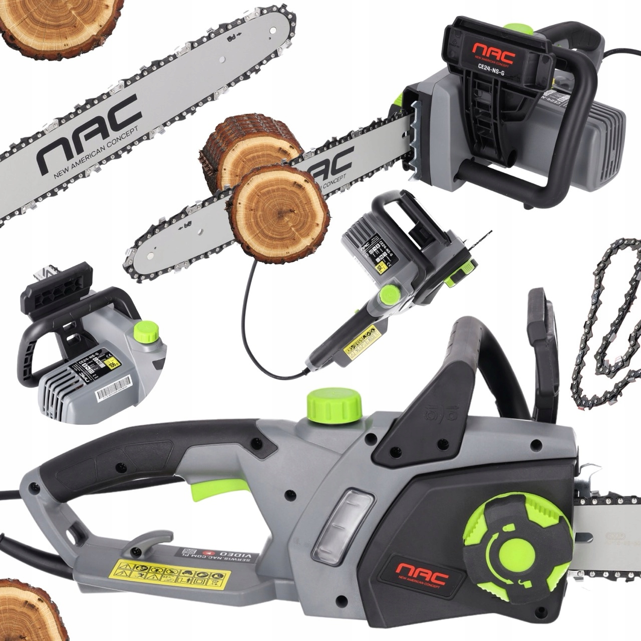 Piła Elektryczna Nac CE24-NS-G Pilarka Łańcuchowa 2400W 40CM System Sds