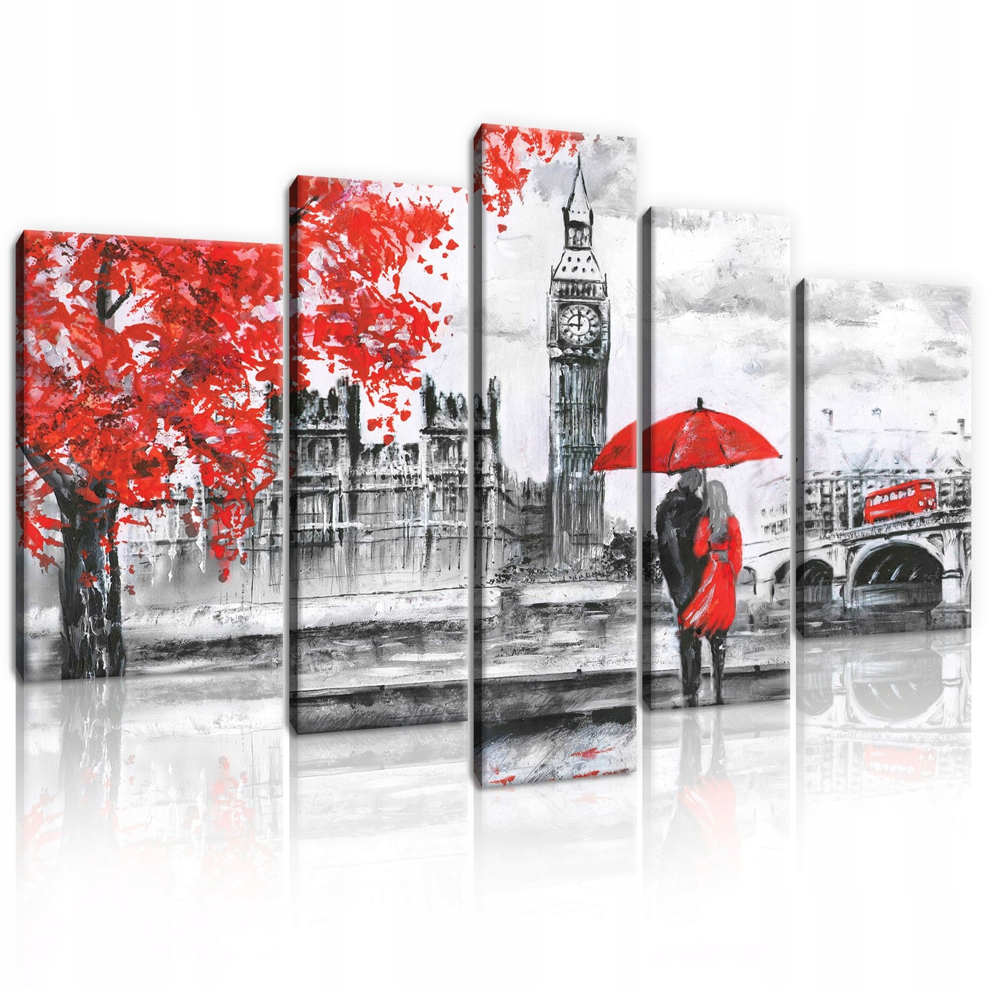 Obraz 170x100 Londýn Big Ben parlament Temža dážď jeseň romantika