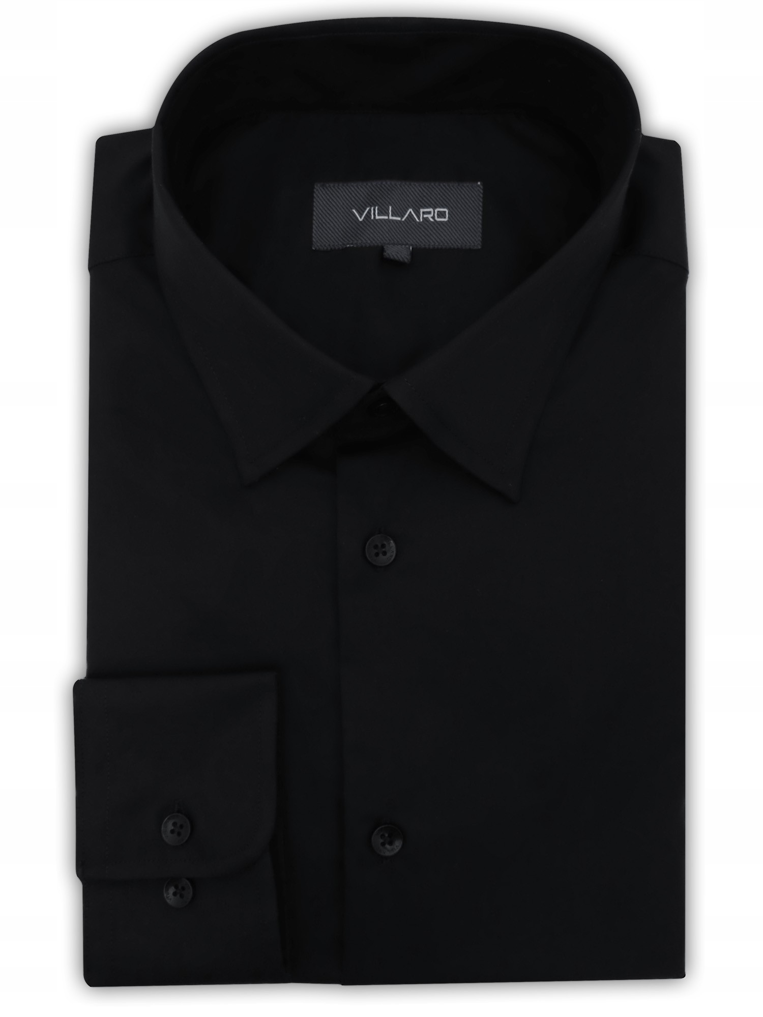 CZARNA ELASTYCZNA KOSZULA MĘSKA Z DŁUGIM RĘKAWEM L06 176-182 / 43-Slim Rozmiar 176-182/43