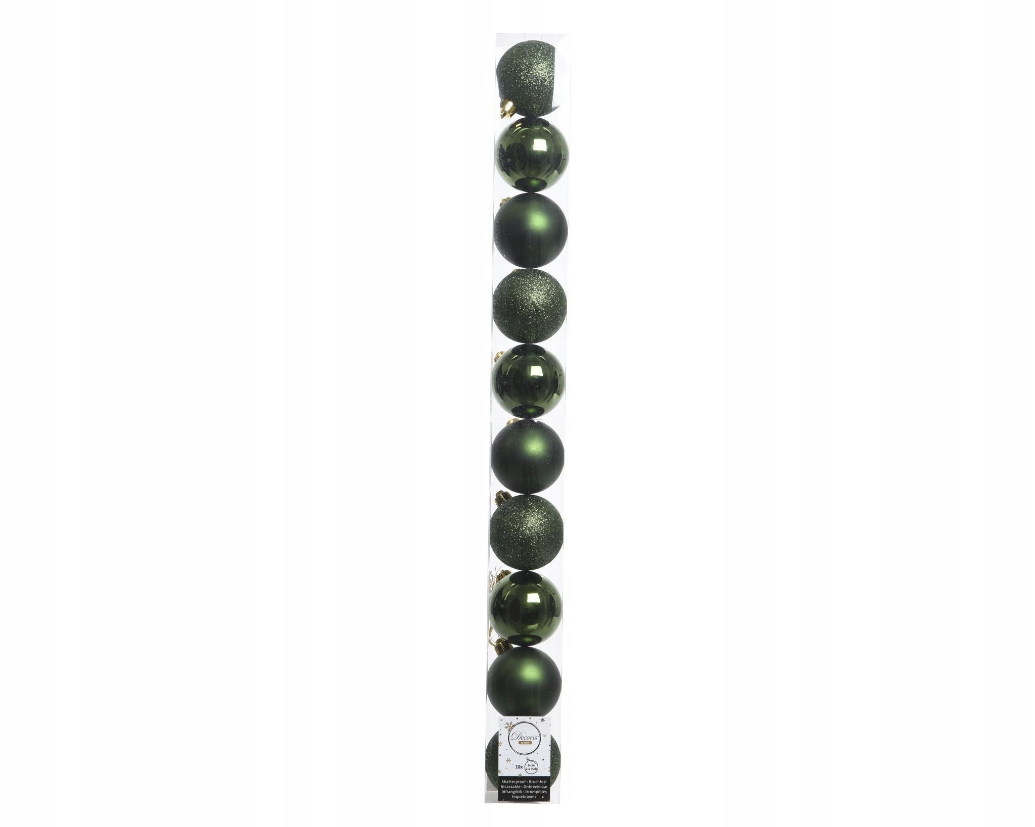 

Bombki plastik gotowy zestaw 6cm x10 Ciemnozielone