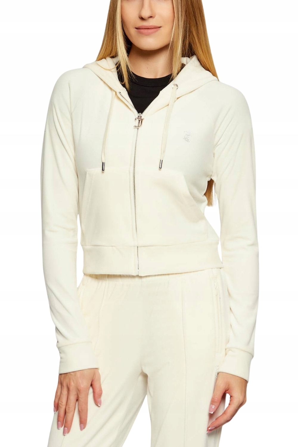 Juicy Couture Krémová mikina Madison Outline Hoodie Xs