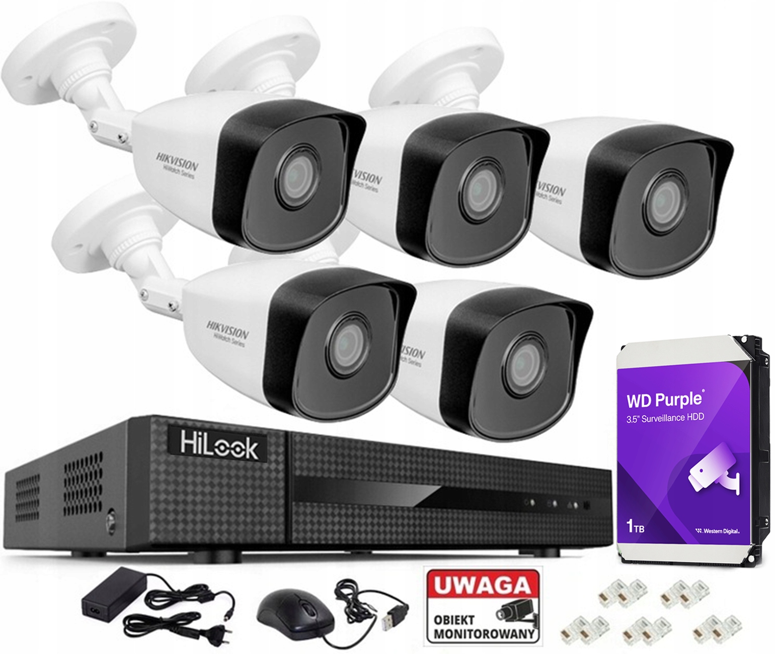 Hikvision Monitorovací sada Ip 5 kamer 2MP Ir 1TB