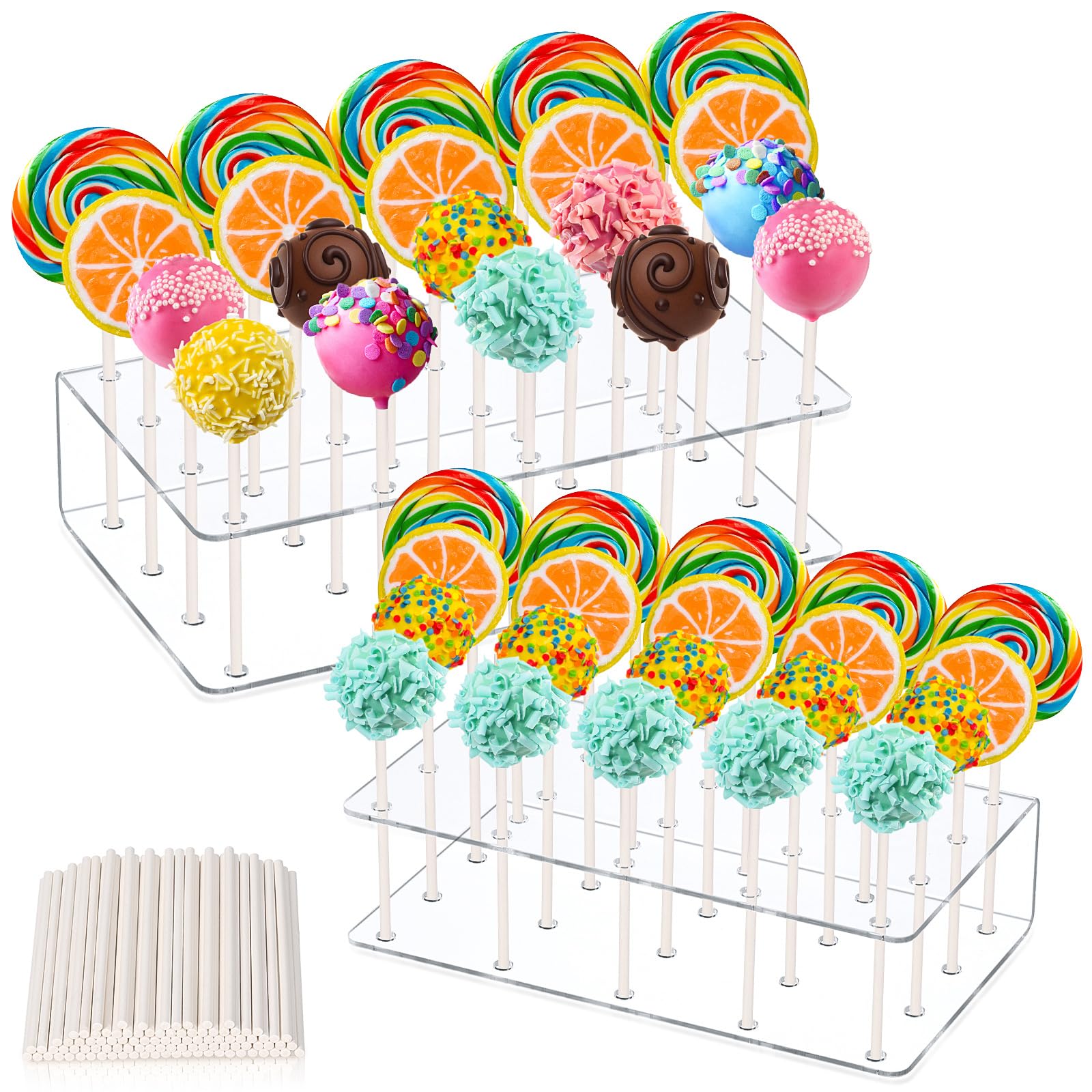 Stojan Na Cake Pop 2 Ks 20 Otvorů 100 Akrylových Tyčinek
