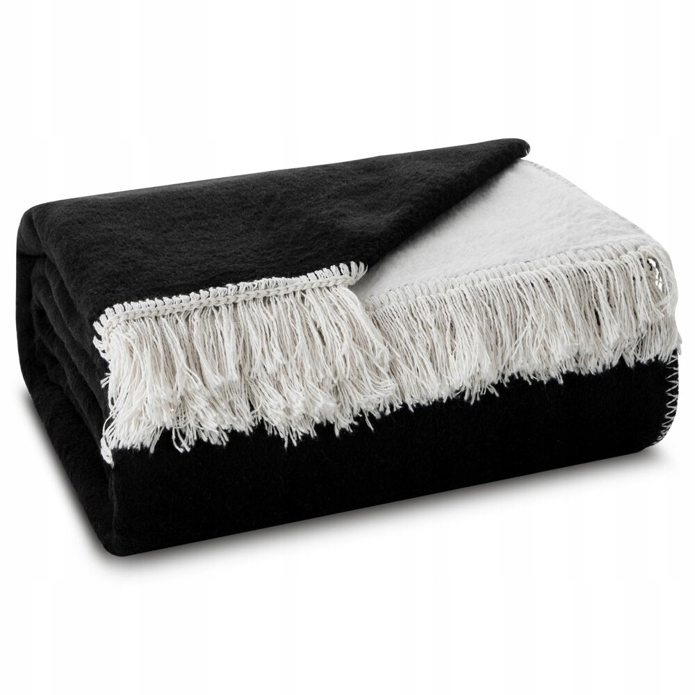 Deka Duo 220x220 Eurofirany bílá, černé třásně