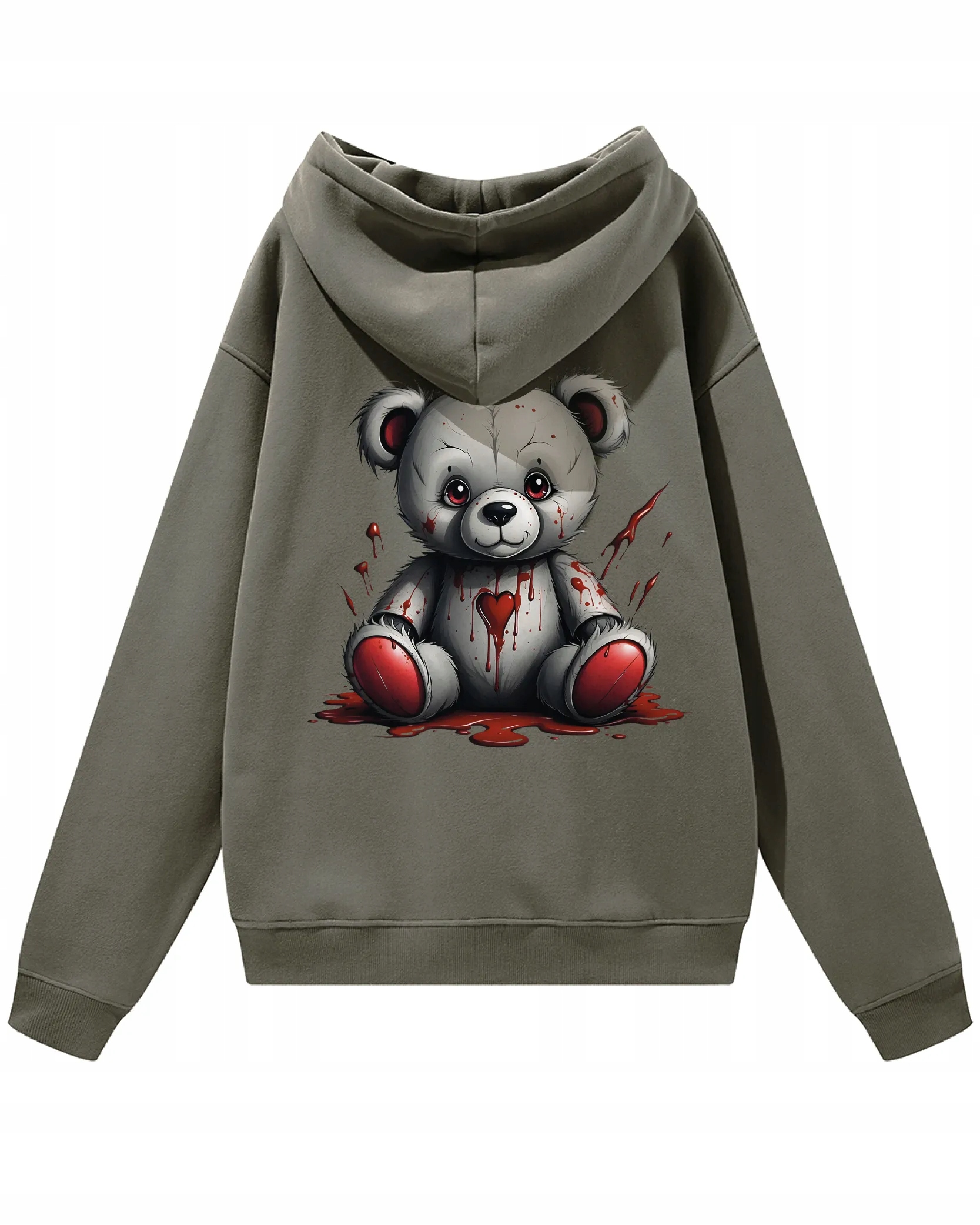 Tmavý medvídek s hororovou Hračka Oversize mikina s kapucí L
