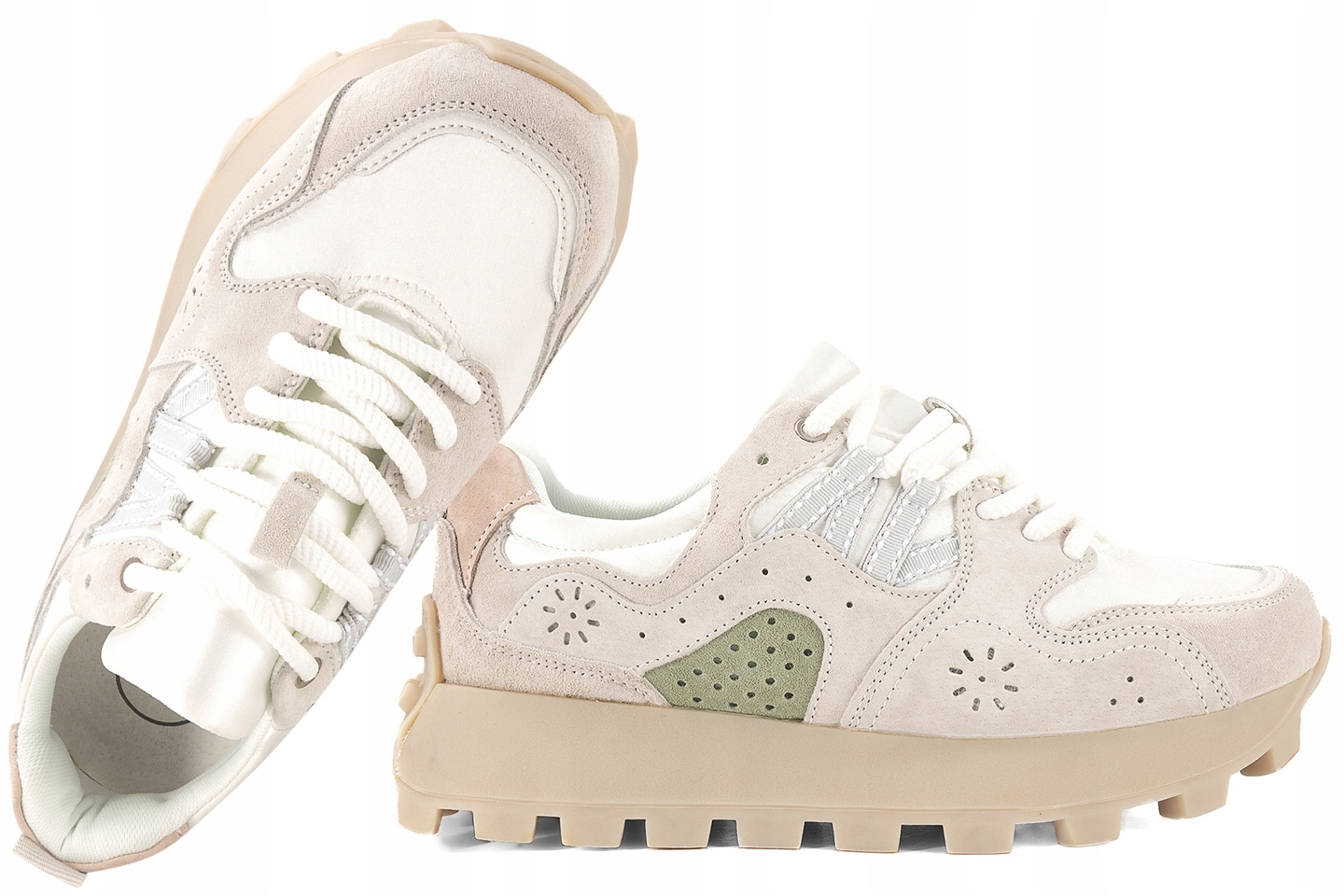 Filippo DP7560 Półbuty Damskie Zamszowe Sneakersy Na Platformie Skórzane 39