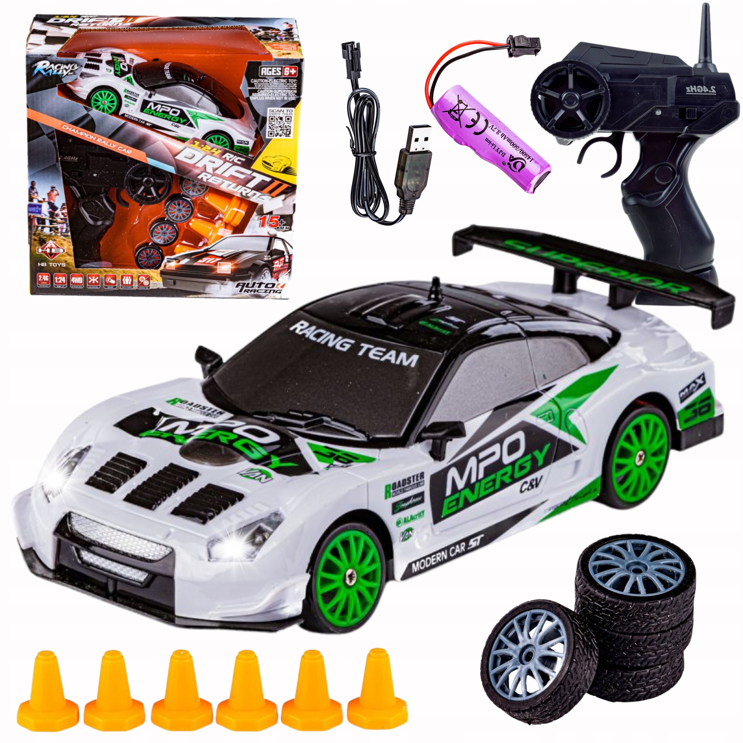 Samochód ZDALNIE STEROWANY RC 4x4 DRIFT Auto na Pilota do Driftu Speed 6 +