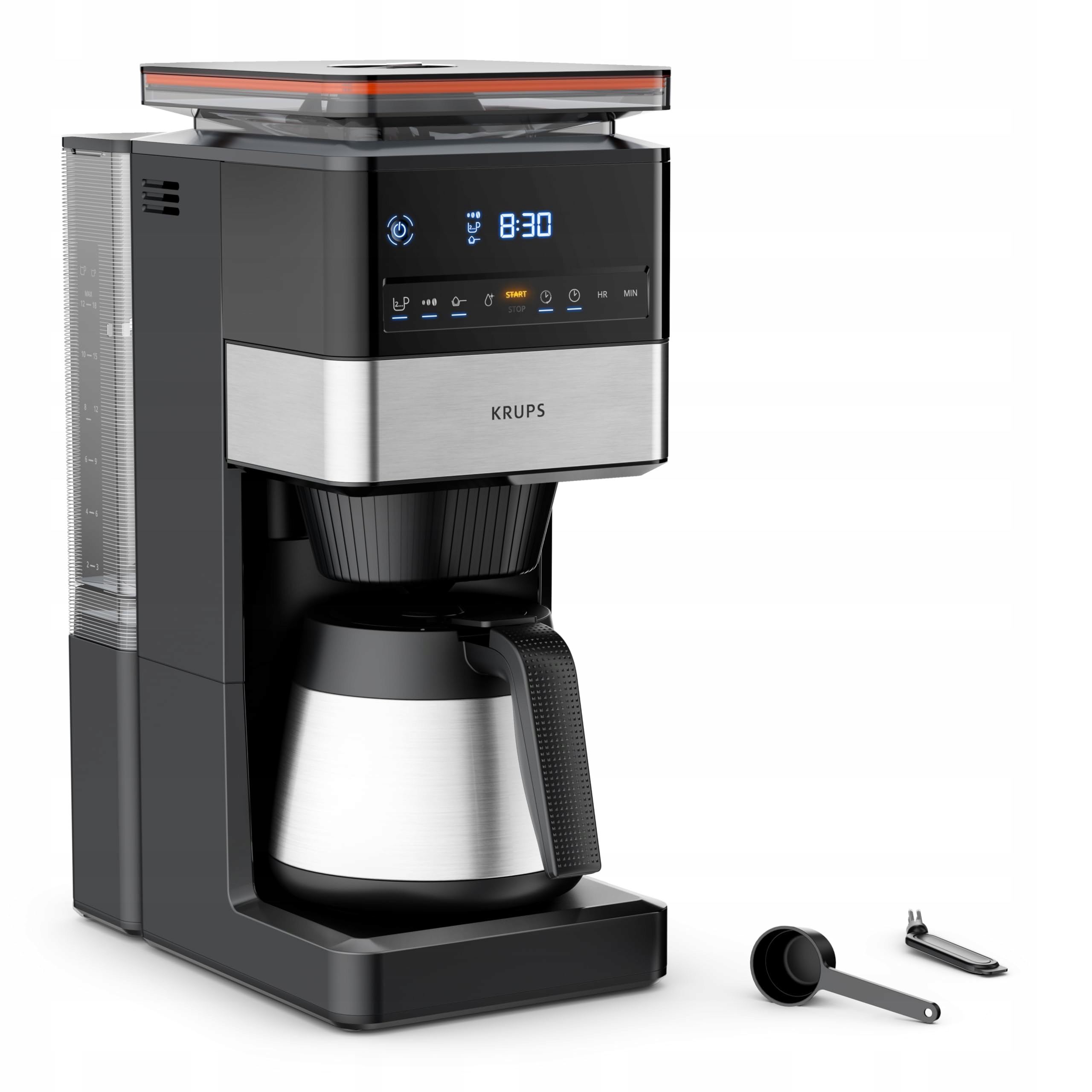 Krups Kávovar Grind Aroma XL, odnímatelný mlýnek, kapacita 1,25 l