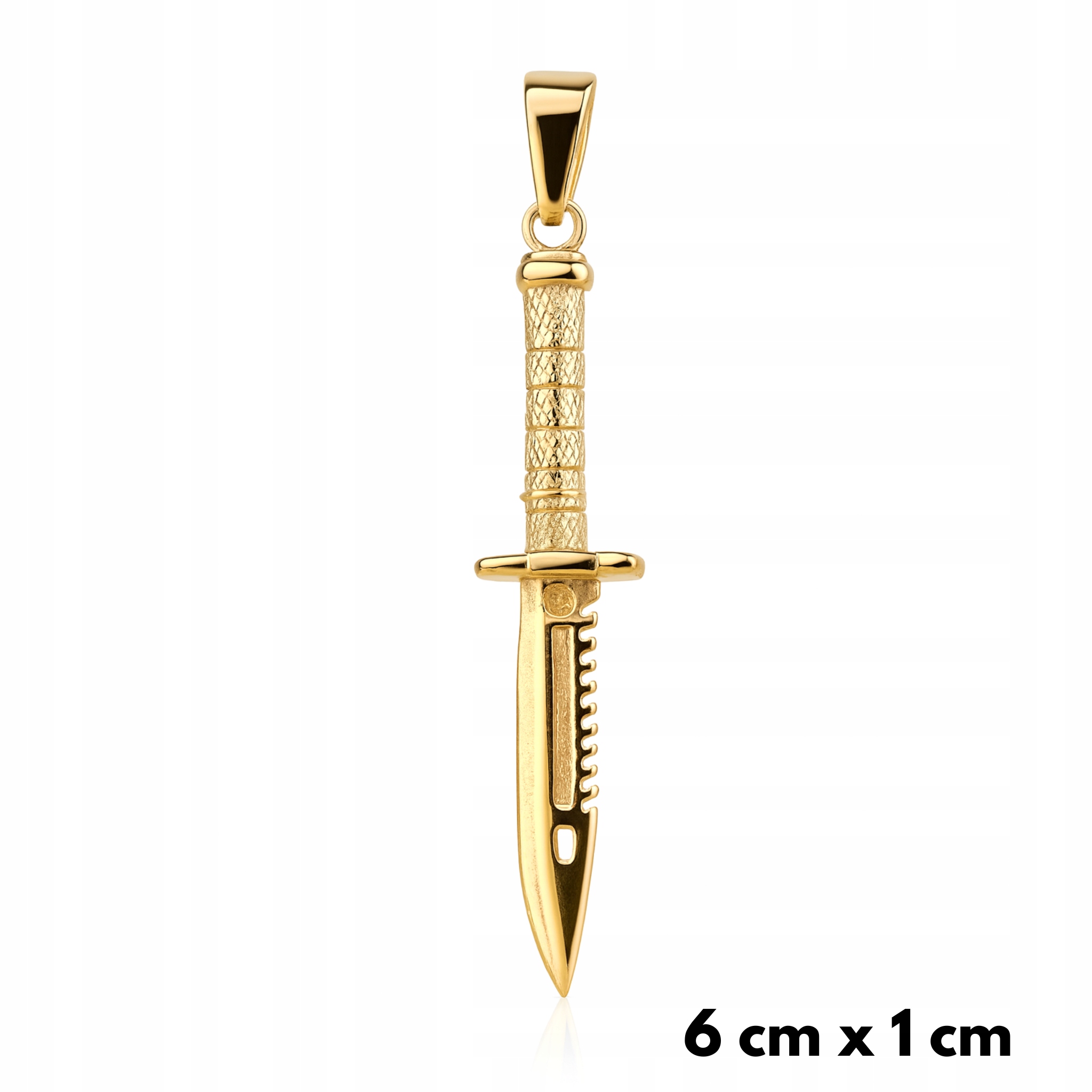 Přívěsek Knife Nůž Zlatý Ocel Ušlechtilý Pánský Metini Pozlacený Dárek