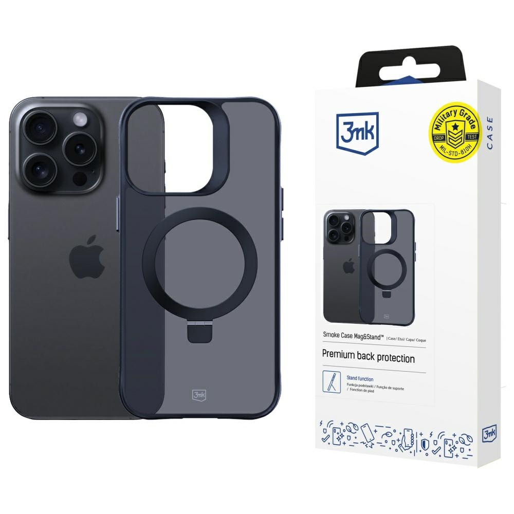 Pouzdro s držákem 3MK Smoke Case Mag&Stand pro iPhone 16 Pro Max