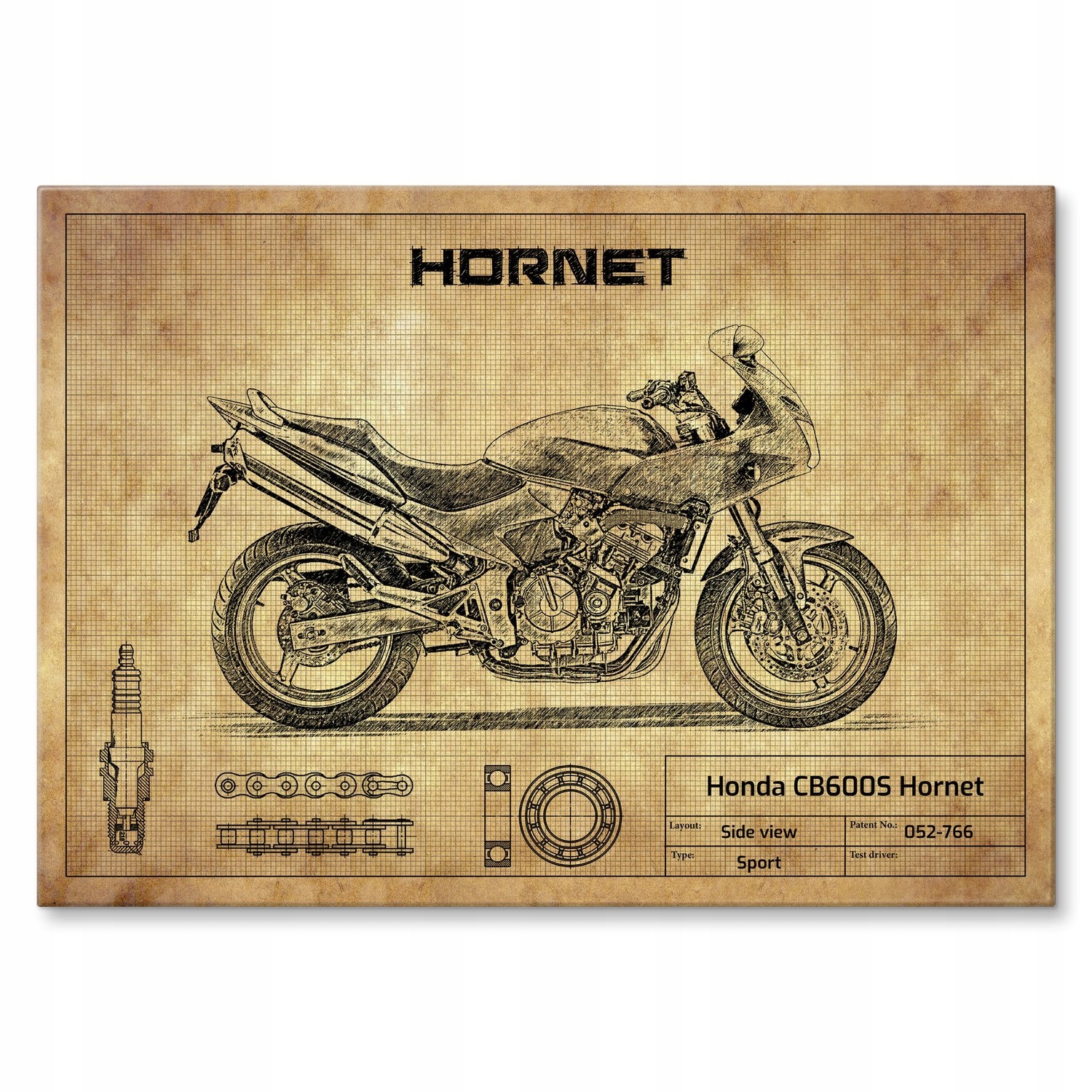 Kovový plakát Honda CB600S Hornet Dárek 30 x 42 cm