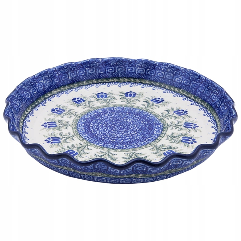 Tartownica 24 cm Umelecká keramika Bolesławiec dek U0392 Unikát Kvety