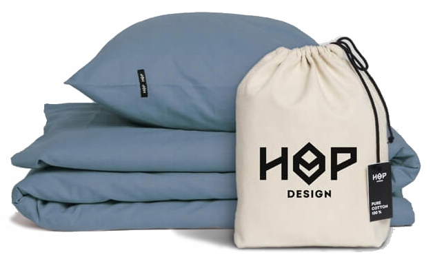 Posteľná Bielizeň bavlna 140x200 1x70x80 šedomodrá Hop Design