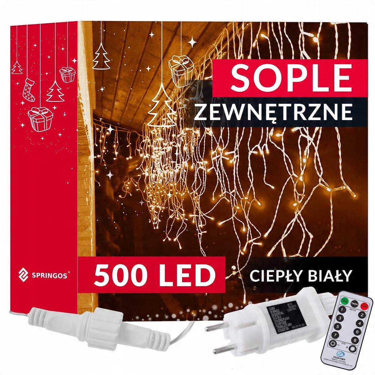 

Lampki Choinkowe Sople Zewnętrzne Girlanda Kurtyna